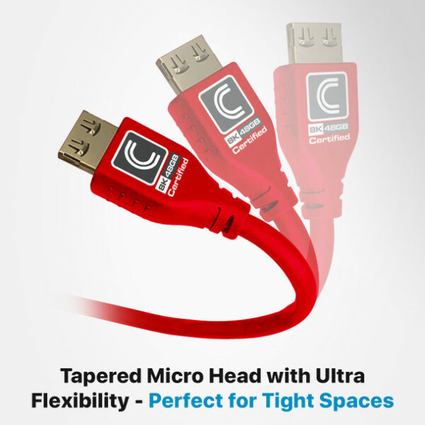 Comprehensive MHD48G-6PRORED Pro AV/IT Integrator Series MicroFlex 48G 8K HDMI Cable 6 feet- Red - Comprehensive