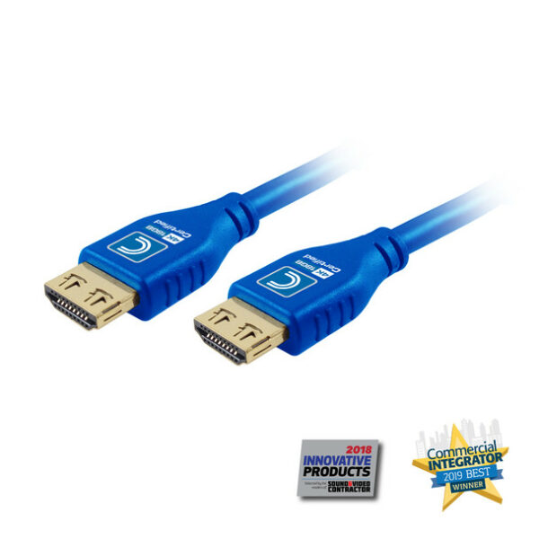 Comprehensive MHD18G-12PROBLUA MicroFlex Pro AV/IT Integrator Series 4K60 18G High Speed Active HDMI Cable with ProGrip Cool Blue 12ft - Comprehensive
