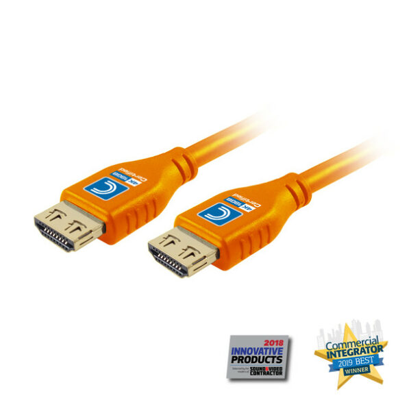 Comprehensive MHD18G-15PROORGA MicroFlex Pro AV/IT Integrator Series 4K60 18G High Speed Active HDMI Cable with ProGrip Deep Orange 15ft - Comprehensive