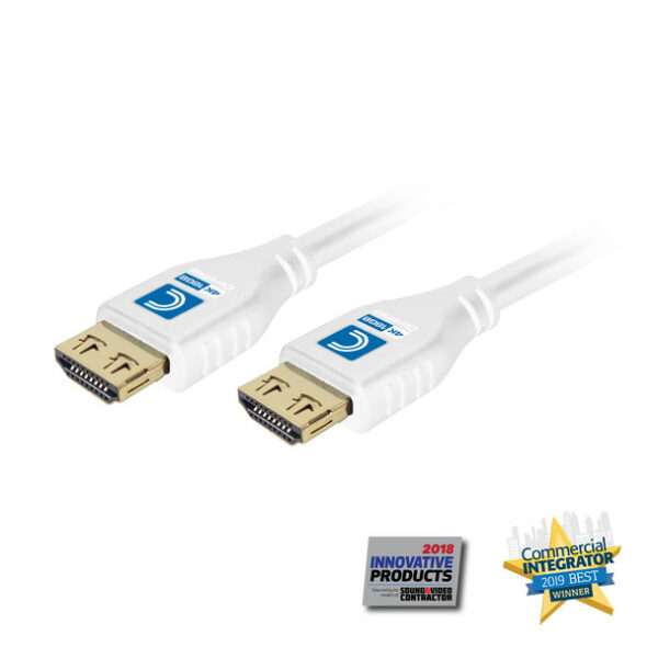 Comprehensive MHD18G-3PROWHT MicroFlex Pro AV/IT Certified 4K60 18G High Speed HDMI Cable with ProGrip White 3ft - Comprehensive