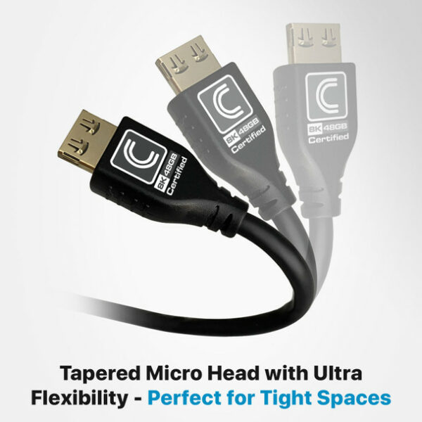 Comprehensive MHD48G-3PROBLK Pro AV/IT Integrator Series MicroFlex 48G 8K HDMI Cable 3 feet-Jet Black - Comprehensive