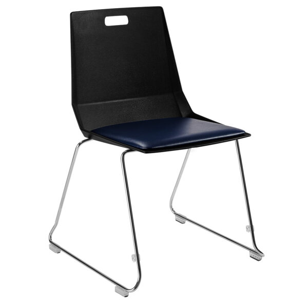 National Public Seating LuvraFlex Chair, Poly Back/Padded Seat, Primary Color Black, Included (qty.) 1, Seating Type Stack Chair, Model# LVC10-11-04 - National Public Seating