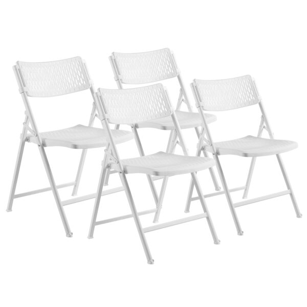 National Public Seating AirFlex Series Polypropylene Folding Chair, Primary Color White, Included (qty.) 4, Seating Type Folding Chair, Model# 1421 - National Public Seating
