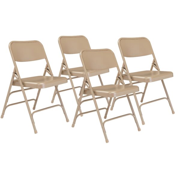 National Public Seating 300 Series Triple Brace Folding Chair, Primary Color Beige, Included (qty.) 4, Seating Type Folding Chair, Model# 301 - National Public Seating