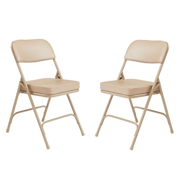 National Public Seating 3200 Series 2in. Vinyl Folding Chair, Primary Color Beige, Included (qty.) 2, Seating Type Folding Chair, Model# 3201 - National Public Seating