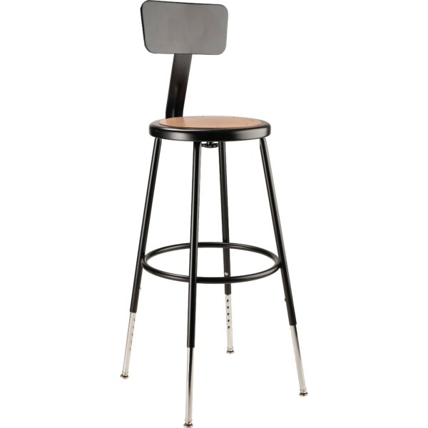 National Public Seating 24.5-32.5in. Height Adjustable Steel Stool Backrest, Primary Color Black, Included (qty.) 1, Seating Type Office Stool, Model# 6224HB-10 - National Public Seating