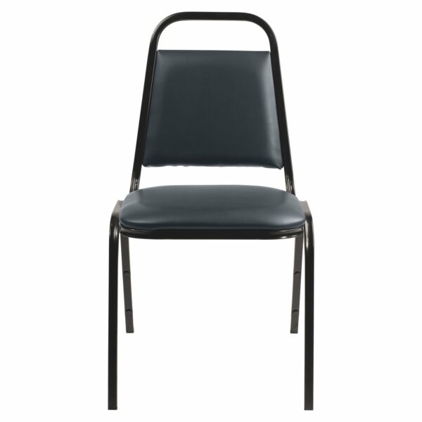 National Public Seating 9104-B 9100 Series Vinyl Upholstered Stack Chair, Midnight Blue Seat, Black Sandtex Frame - National Public Seating