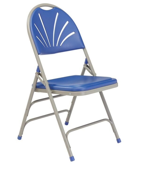 National Public Seating 1100 Series Deluxe Fan Back Folding Chair, Primary Color Blue, Included (qty.) 4, Seating Type Folding Chair, Model# 1105 - National Public Seating