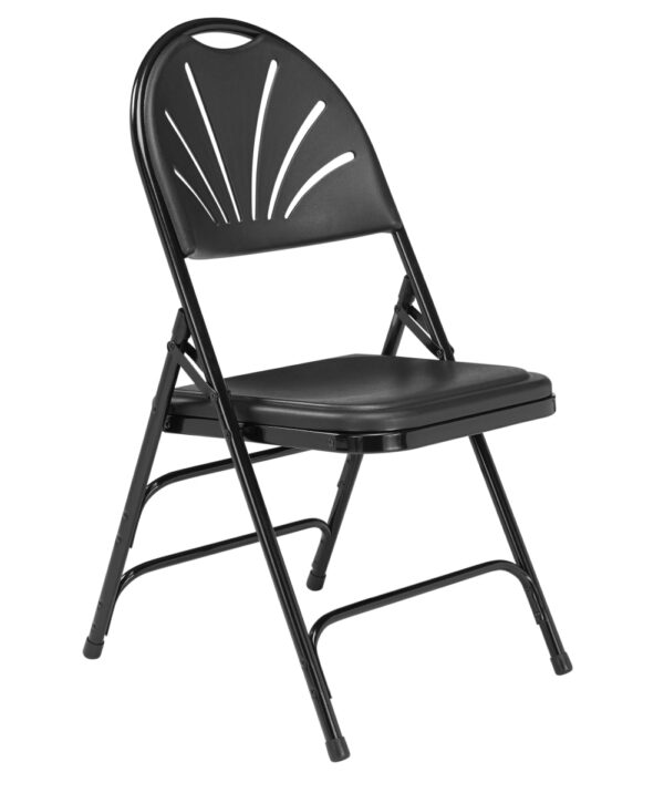 National Public Seating 1100 Series Deluxe Fan Back Folding Chair, Primary Color Black, Included (qty.) 4, Seating Type Folding Chair, Model# 1110 - National Public Seating