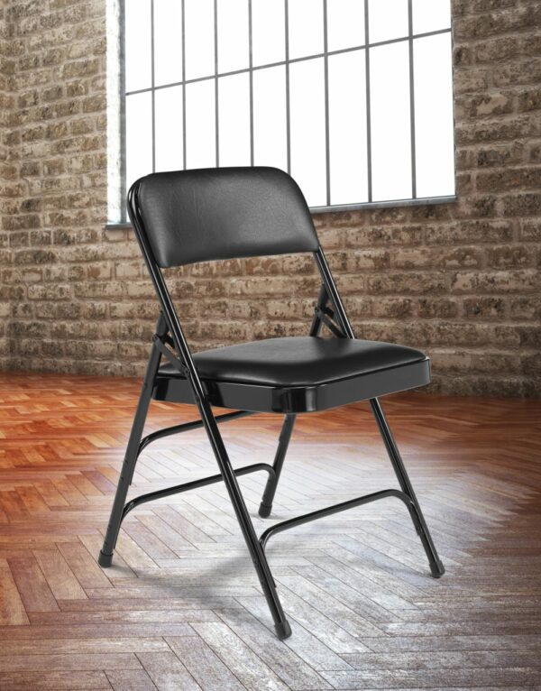 National Public Seating 1300 Series Vinyl Upholstered Folding Chair, Primary Color Black, Included (qty.) 4, Seating Type Folding Chair, Model# 1310 - National Public Seating
