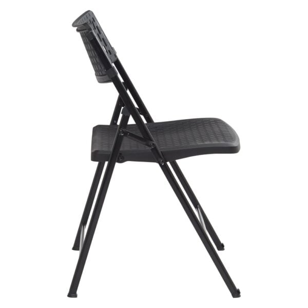 National Public Seating AirFlex Series Polypropylene Folding Chair, Primary Color Black, Included (qty.) 4, Seating Type Folding Chair, Model# 1410 - National Public Seating