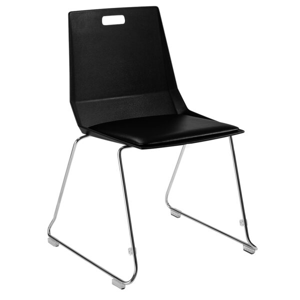 National Public Seating LuvraFlex Chair, Poly Back/Padded Seat, Primary Color Black, Included (qty.) 1, Seating Type Stack Chair, Model# LVC10-11-10 - National Public Seating