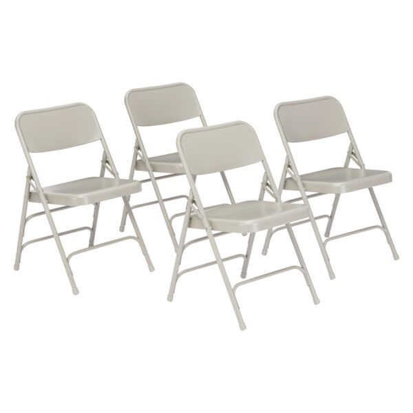 National Public Seating 300 Series Triple Brace Folding Chair, Primary Color Gray, Included (qty.) 4, Seating Type Folding Chair, Model# 302 - National Public Seating