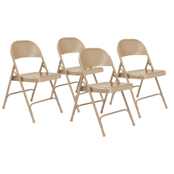 National Public Seating 50 Series All-Steel Folding Chair, Primary Color Beige, Included (qty.) 4, Seating Type Folding Chair, Model# 51 - National Public Seating