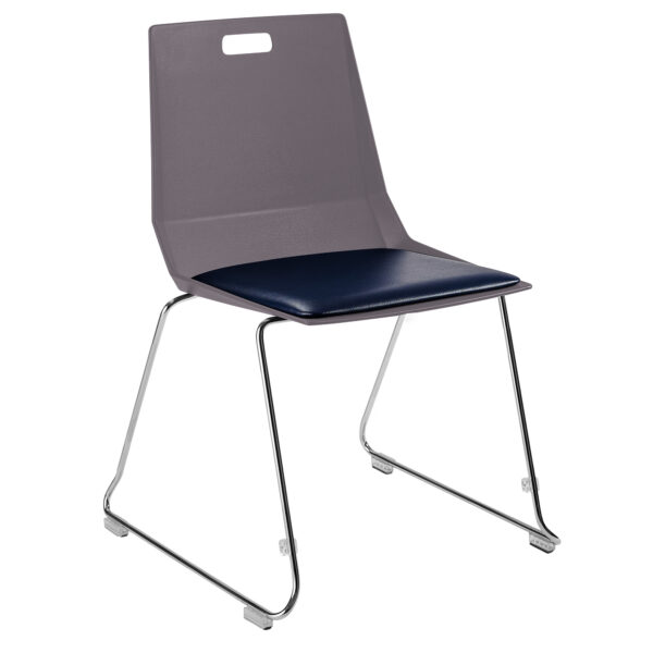 National Public Seating LuvraFlex Chair, Poly Back/Padded Seat, Primary Color Charcoal, Included (qty.) 1, Seating Type Stack Chair, Model# LVC20-11-04 - National Public Seating