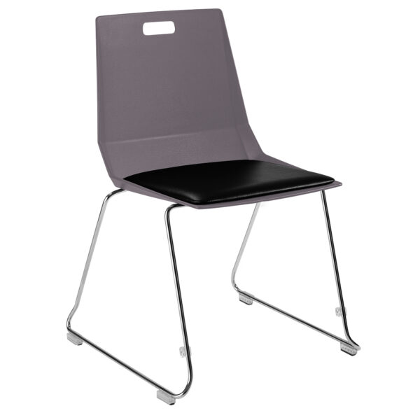 National Public Seating LuvraFlex Chair, Poly Back/Padded Seat, Primary Color Charcoal, Included (qty.) 1, Seating Type Stack Chair, Model# LVC20-11-10 - National Public Seating
