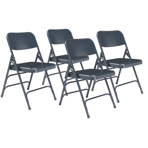 National Public Seating 300 Series Triple Brace Folding Chair, Primary Color Blue, Included (qty.) 4, Seating Type Folding Chair, Model# 304 - National Public Seating