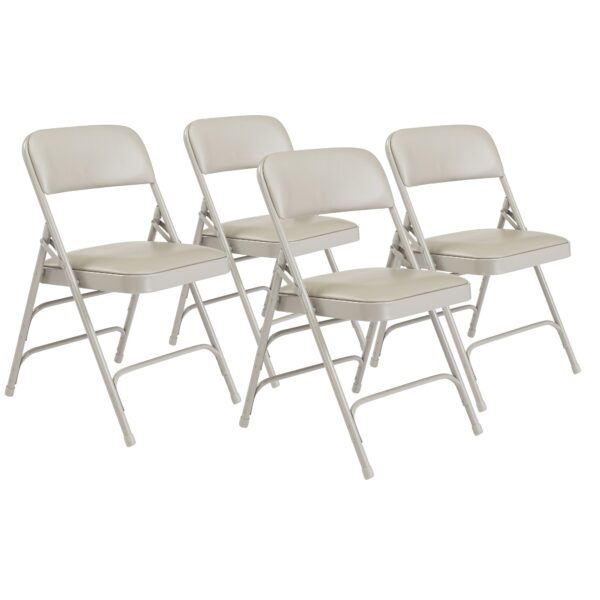 National Public Seating 1300 Series Vinyl Upholstered Folding Chair, Primary Color Gray, Included (qty.) 4, Seating Type Folding Chair, Model# 1302 - National Public Seating