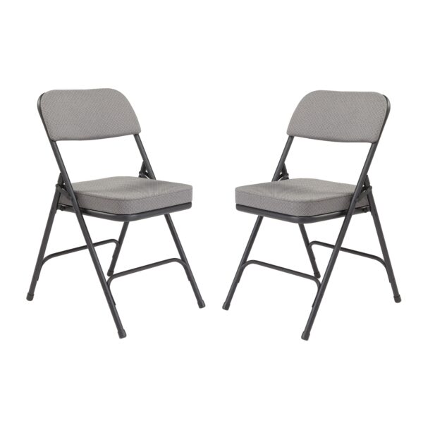 National Public Seating 3200 Series 2in. Fabric Folding Chair, Primary Color Gray, Included (qty.) 2, Seating Type Folding Chair, Model# 3212 - National Public Seating
