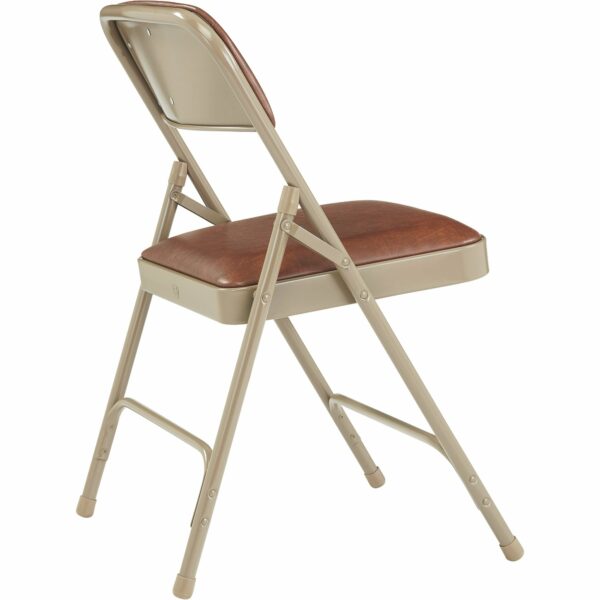 National Public Seating Steel Folding Chairs with Vinyl Padded Seat and Back - Set of 4, Honey Brown/Beige, Model# 1203 - National Public Seating