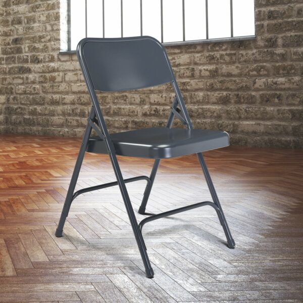 National Public Seating All Steel Folding Chairs - Set of 4, Char-Blue, Model# 204 - National Public Seating