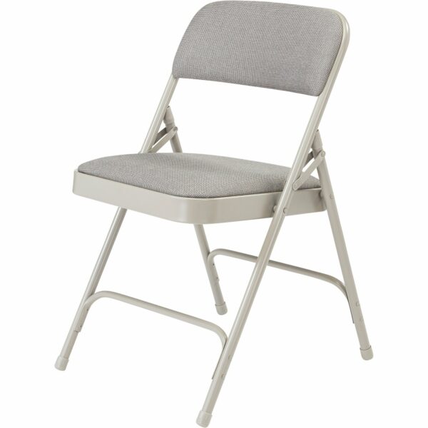 National Public Seating Steel Folding Chairs with Fabric Padded Seat and Back - Set of 4, Greystone/Grey, Model# 2202 - National Public Seating