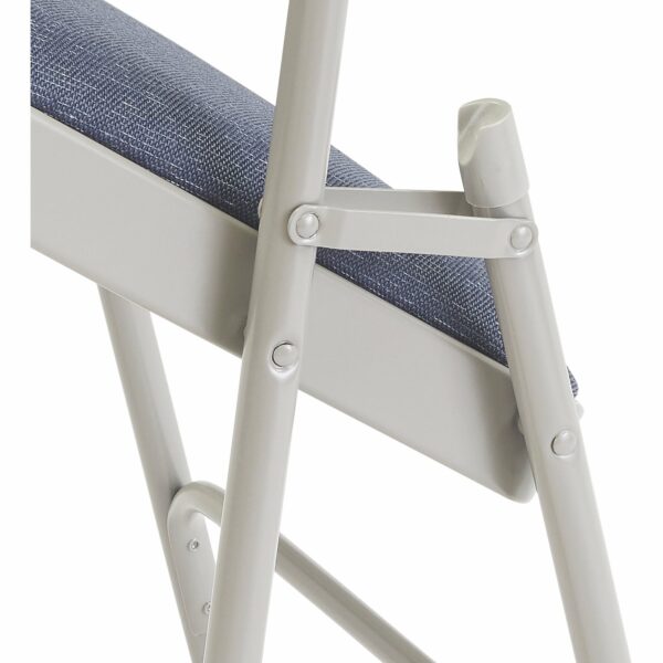 National Public Seating Steel Folding Chairs with Fabric Padded Seat and Back - Set of 4, Imperial Blue/Grey, Model# 2205 - National Public Seating