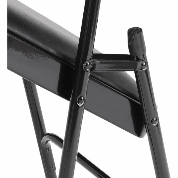 National Public Seating Vinyl Folding Chairs - Set of 4, Caviar Black, Model# 1210 - National Public Seating