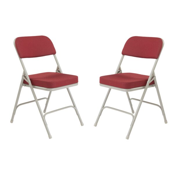 National Public Seating 3200 Series 2in. Fabric Folding Chair, Primary Color Burgundy, Included (qty.) 2, Seating Type Folding Chair, Model# 3218 - National Public Seating