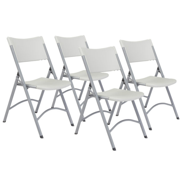 National Public Seating 600 Series Heavy Duty Plastic Folding Chair, Primary Color Gray, Included (qty.) 4, Seating Type Folding Chair, Model# 602 - National Public Seating
