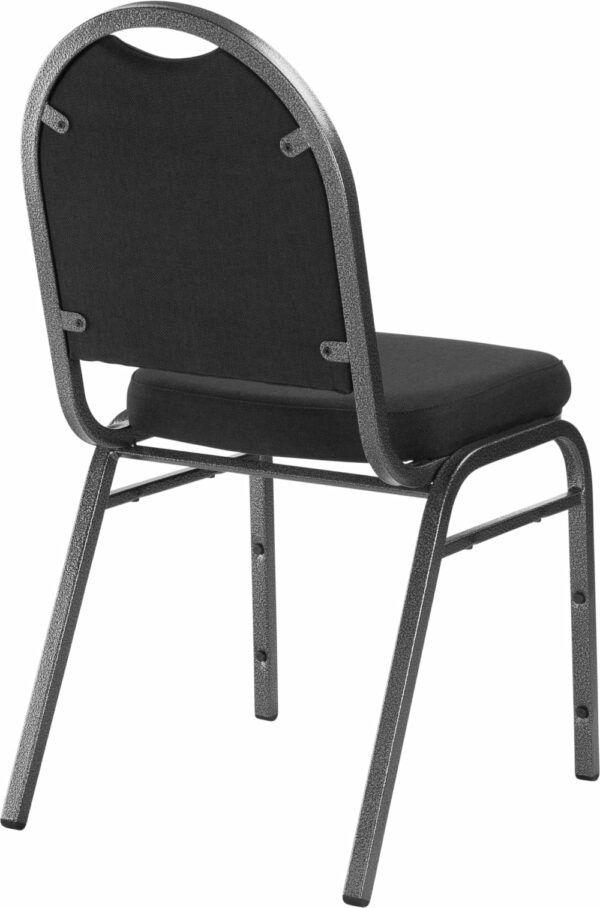 National Public Seating 9260-SV 9200 Series Premium Fabric Upholstered Stack Chair, Ebony Black Seat/Silvervein Frame - National Public Seating