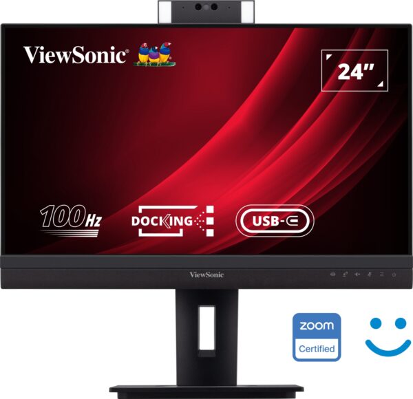Viewsonic VG2457V 24” FHD 100Hz Video Conferencing Docking Monitor with Windows Hello and Zoom® Certified Pop-up Webcam and 5W speakers - ViewSonic Corp.