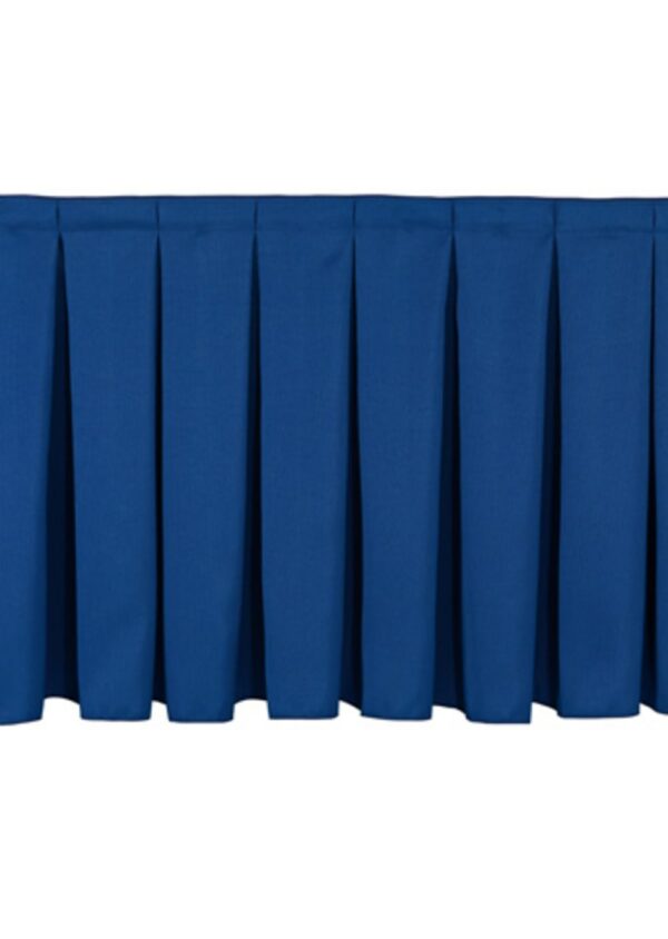 National Public Seating SB8-48 8 Height 48 Length Stage Box Pleat Skirting, Navy - National Public Seating