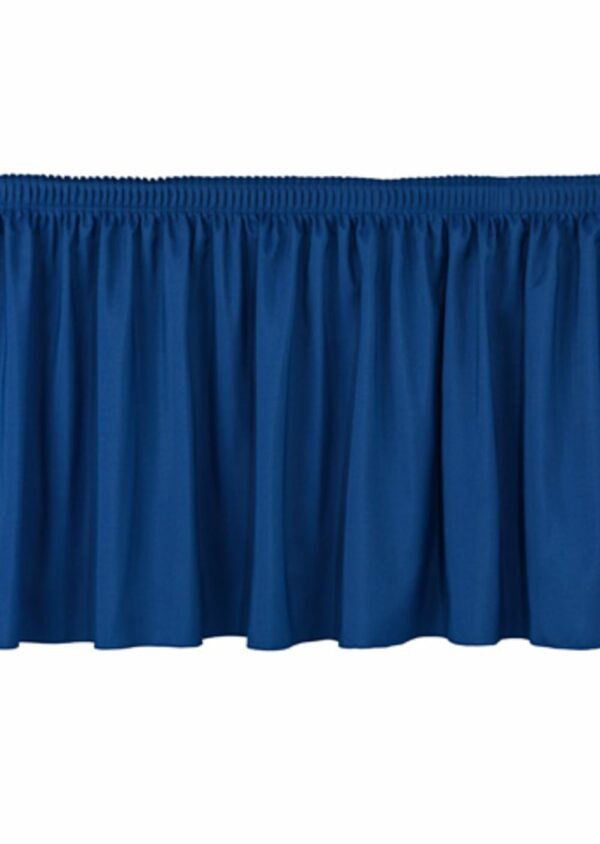 National Public Seating SS16-48 16 Height 48 Length Stage Shirred Pleat Skirting, Navy - National Public Seating