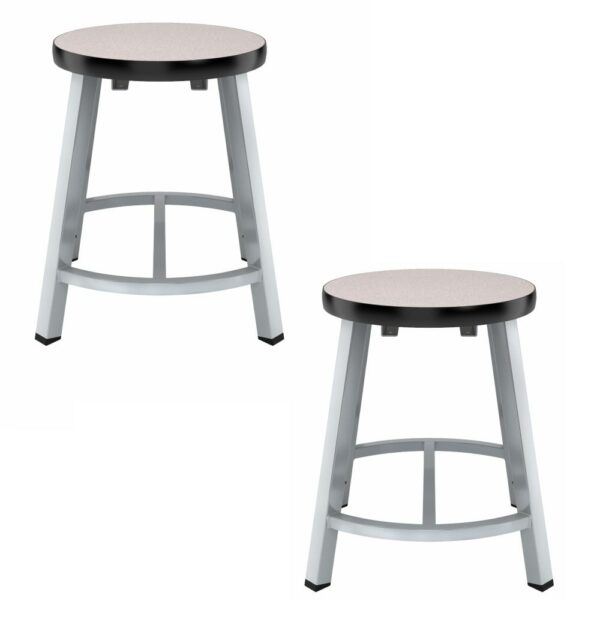 National Public Seating TTSG18-MDPE 18 Titan Stool, MDF Protect Edge Seat, Grey Frame (Sold in packs of 2) - National Public Seating