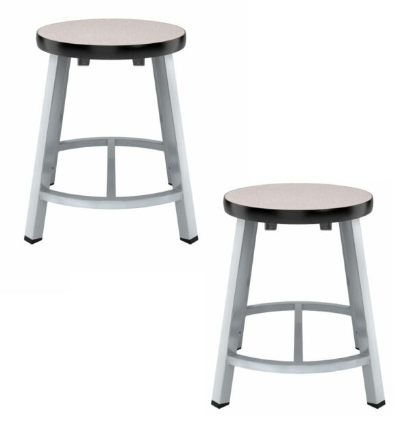 National Public Seating TTSG18-PBTM 18 Titan Stool, PB T-Mold Seat, Grey Frame (Sold in packs of 2) - National Public Seating