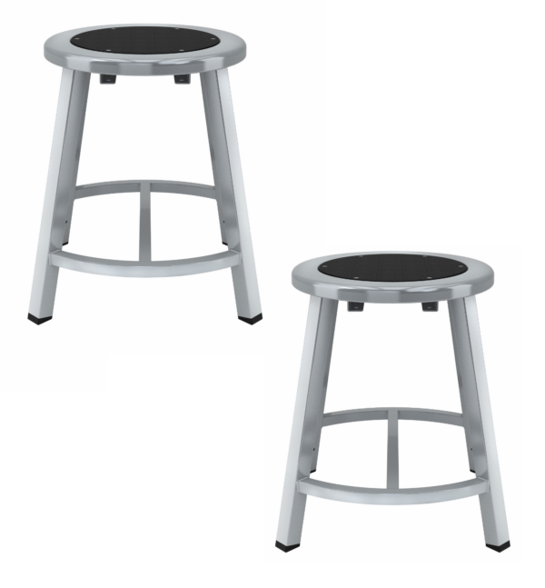 National Public Seating 18 Titan Stool, Black Steel Seat, Grey Frame (Sold in packs of 2) - National Public Seating