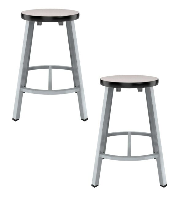 National Public Seating TTSG24-MDPE 24 Titan Stool, MDF Protect Edge Seat, Grey Frame (Sold in packs of 2) - National Public Seating