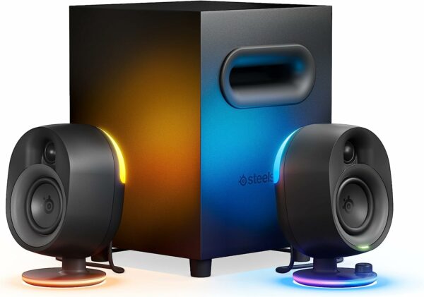 SteelSeries Arena 7 2.1 Bluetooth Gaming Speakers with RGB Lighting (3 Piece) Black Refurbished - SteelSeries