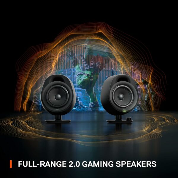 SteelSeries Arena 3 Bluetooth Gaming Speakers with Polished 4" Drivers (2-Piece) - Black Refurbished - SteelSeries