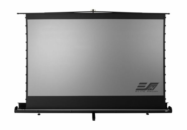 Elite Screens FTP113UH-C4D Elite ProAV® Floor Riser Pro CineGrey 4D, 113" Diag. 16:9, Standard Throw Ceiling Ambient Light Rejecting (CLR®/ALR) Tab-Tensioned Floor Pull-Up Projector Screen - Elite Screens Inc.