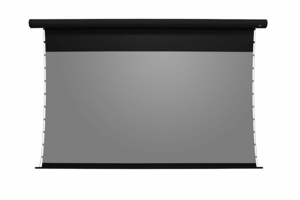 Elite Screens SKT120UH2-DST-E6 Elite ProAV® Saker Tab-Tension DarkUST, 120" Diag. 16:9, Ultra-Short Throw Ceiling Ambient Light Rejecting (CLR®/ALR) Electric Tab-Tensioned Projector Screen - Elite Screens Inc.
