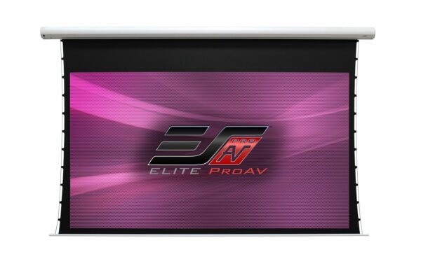 Elite Screens SKT120XWH3-E12 Elite ProAV® Saker Tab-Tension 2, 120" Diag. 16:9, Electric Motorized Tab-Tensioned Projection Screen - Elite Screens Inc.