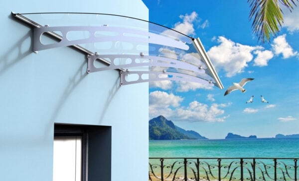 Advaning DA5935-PSS2A PA Series Solid Polycarbonate Awning 59x35, Tinted Gray Solid Sheet - Image 10