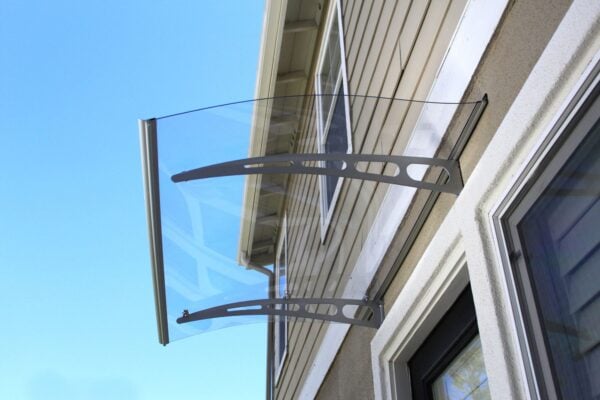 Advaning DA5935-PSS2A PA Series Solid Polycarbonate Awning 59x35, Tinted Gray Solid Sheet - Image 2