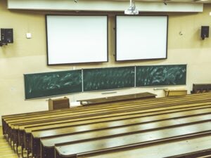 abstract classic empty large lecture hall in the university