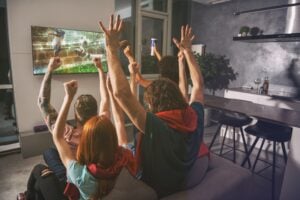 Supporters who incite their team at home